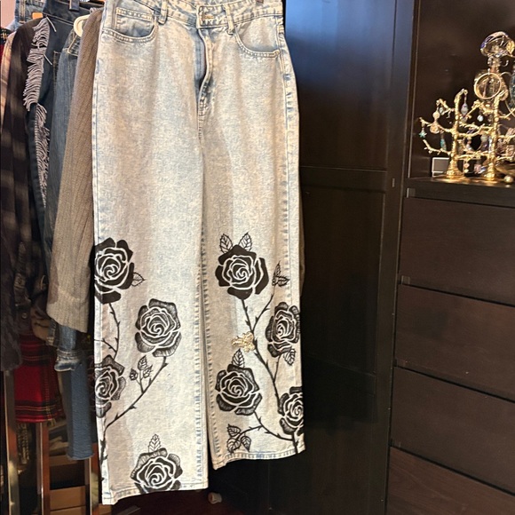 Upcycled Hand Painted Jeans - Picture 2 of 15